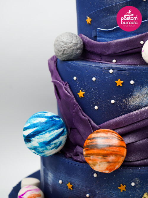 Gezegen Ve Roket Tasarım Pasta