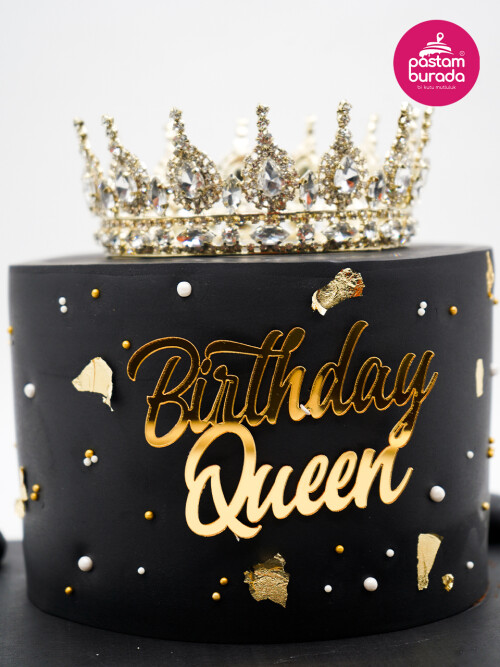 Gold Taç Detay Tasarım Pasta