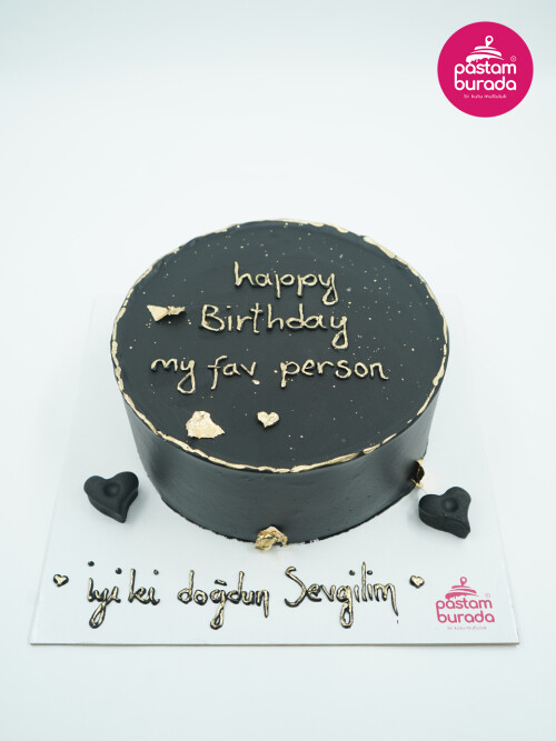 Gold Yazılı Naked Cake