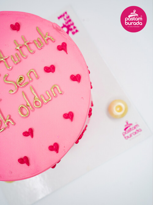 Kalp Detay Naked Cake