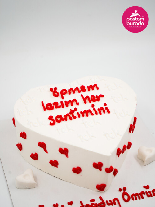 Kalp Detay Naked Cake