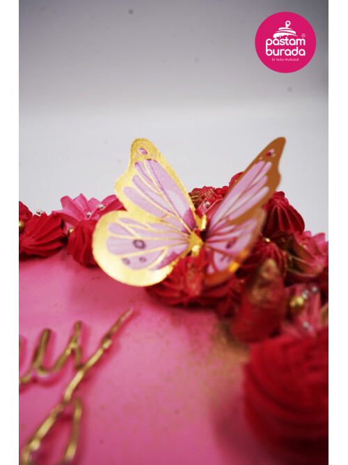 Kare Pembe Naked Cake