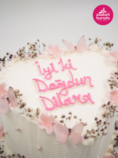 Kelebek Detay Naked Cake