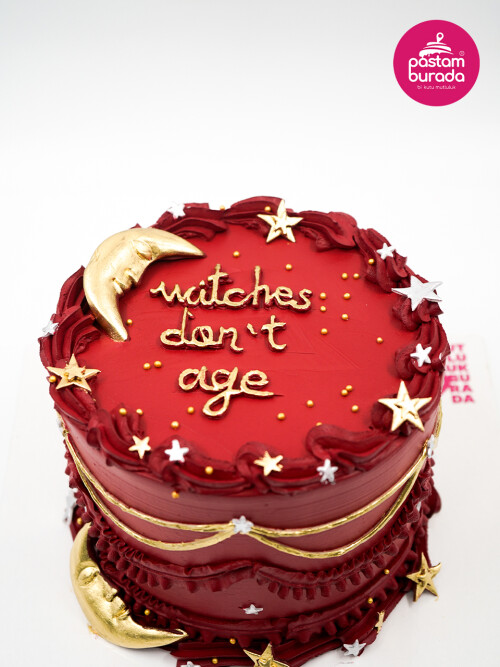 Kırmızı Ve Gold Detay Naked Cake