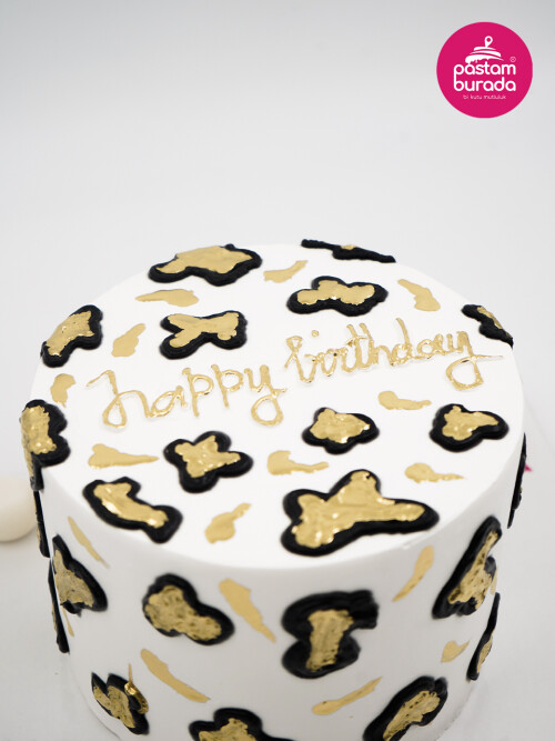 Leopar Desen Naked Cake