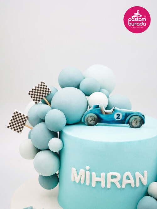 Mavi Araba Detay Tasarım Pasta