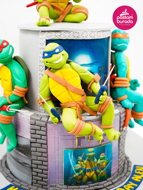 Ninja Kaplumbağalar Tasarım Pasta