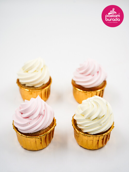 Pembe Beyaz Kremalı Cupcake
