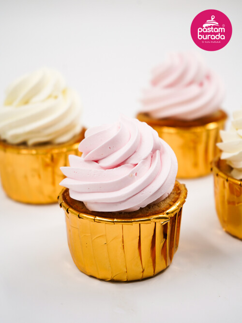 Pembe Beyaz Kremalı Cupcake