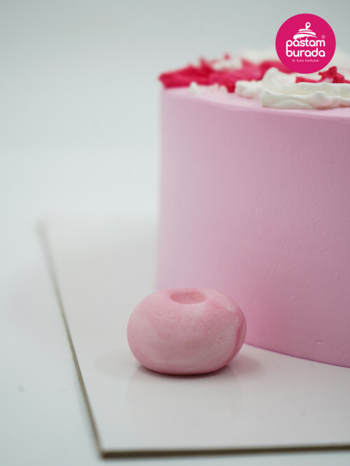 Pembe Çiçekli Naked Cake