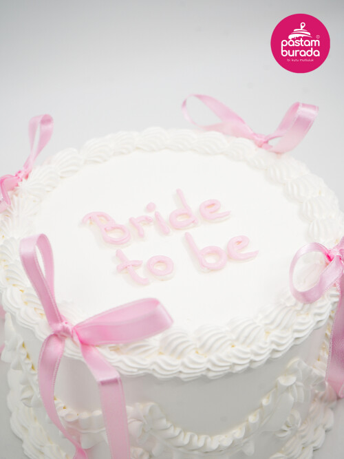 Pembe Kurdele Detay Naked Cake