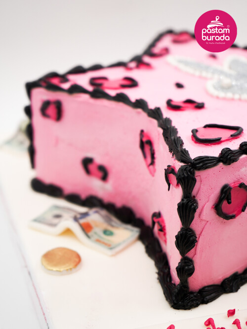 Pembe Leopar Naked Cake