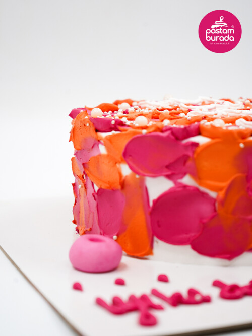 Pembe Ve Turuncu Naked Cake