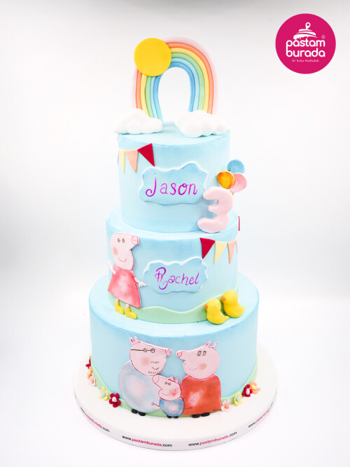 Peppa Pig Tasarım Pasta