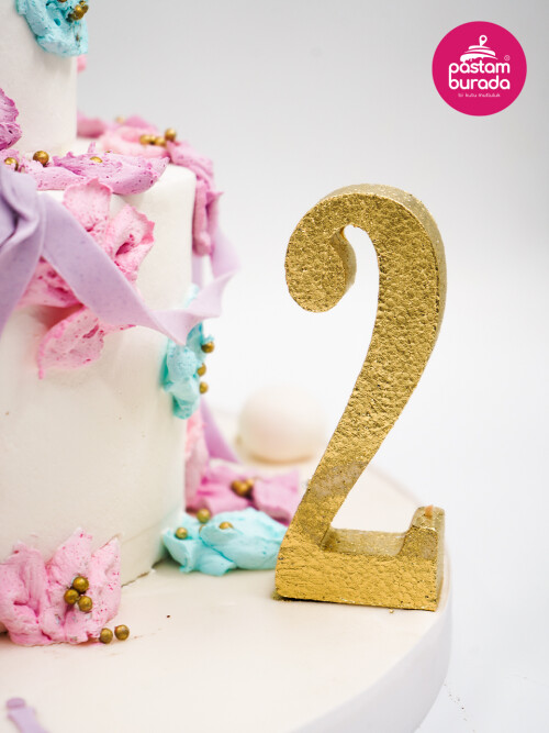 Renkli Çiçekler Detay Tasarım Pasta