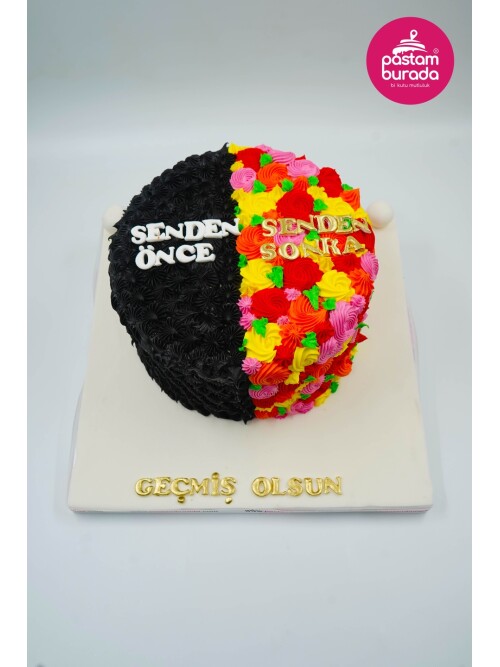 Renkli Ve Siyah Konsept Naked Cake