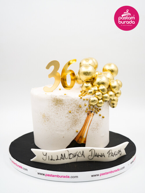 Şampanya Detay Tasarım Pasta