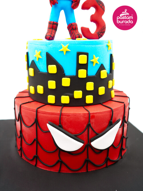Spiderman Tasarım Pasta