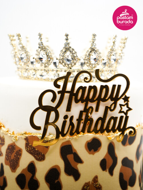 Taç Ve Leopar Detay Tasarım Pasta