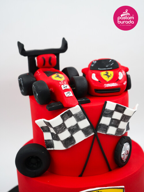 Yarış Arabaları Konsept Pasta