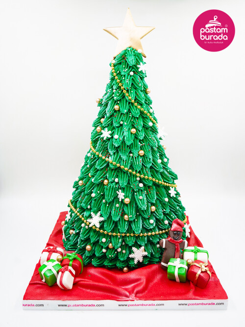 Yılbaşı Ağacı Tasarım Pasta