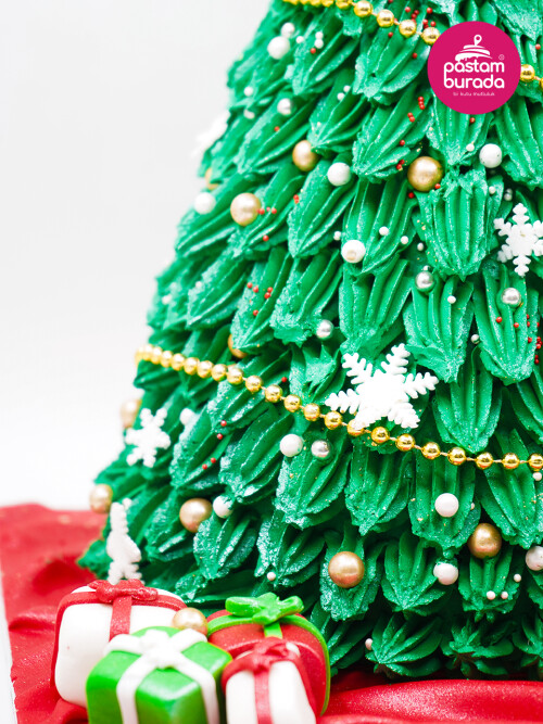 Yılbaşı Ağacı Tasarım Pasta