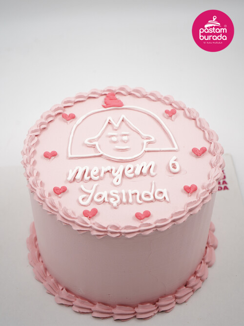 Çizim Detay Pembe Naked Cake