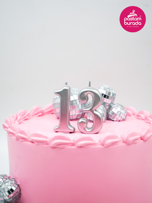 Disko Topu Detay Pembe Naked Cake