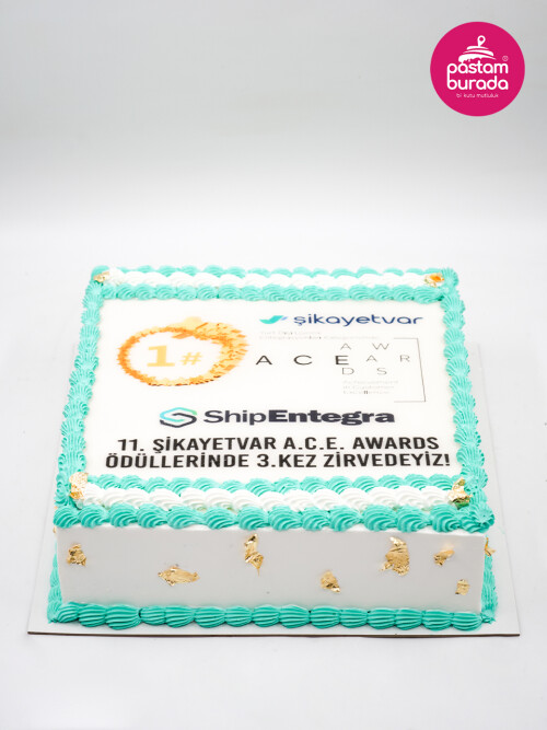 Marka Özel Kare Resimli Pasta