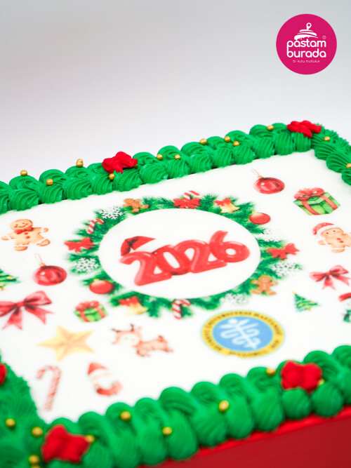 Marka Özel Yılbaşı Konsept Resimli Pasta