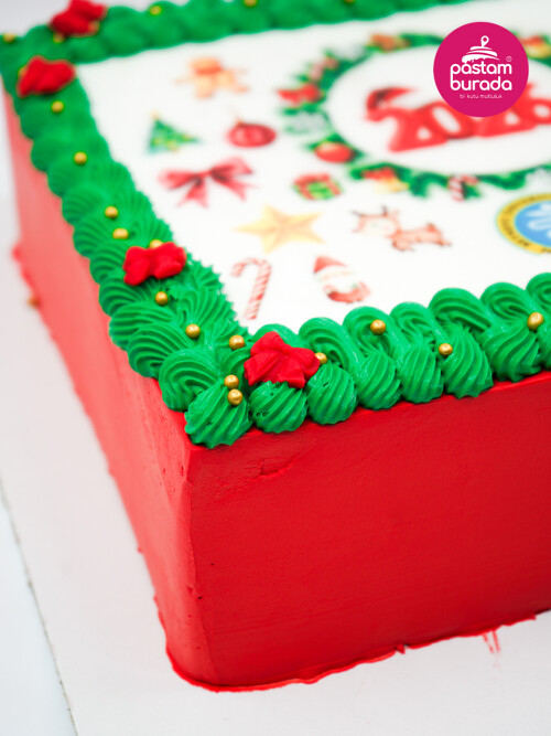 Marka Özel Yılbaşı Konsept Resimli Pasta