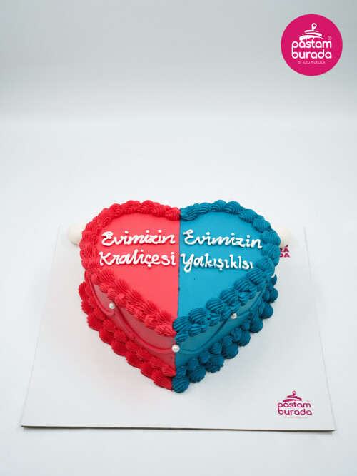 Pembe Ve Mavi Renk Naked Cake