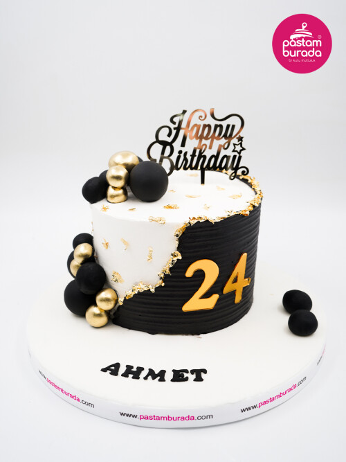 Siyah Gold Detay Tasarım Pasta
