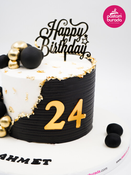 Siyah Gold Detay Tasarım Pasta