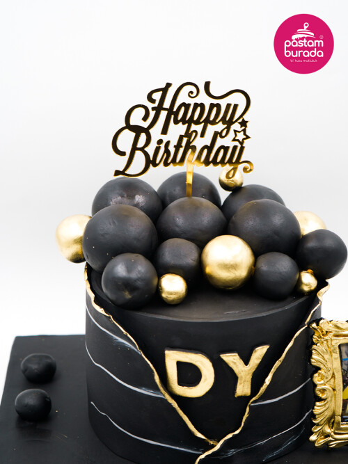 Siyah Ve Gold Tasarım Pasta