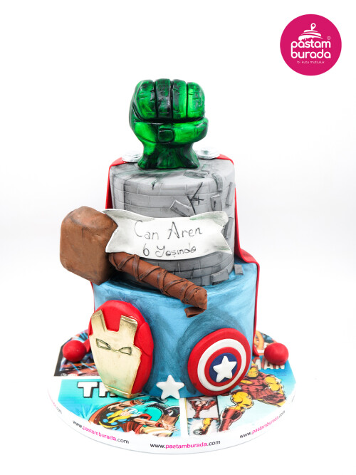 Süper Kahraman Tasarım Pasta