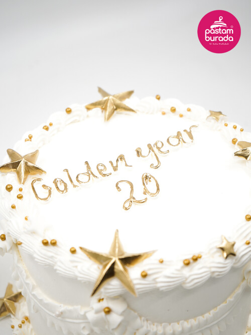 Yıldız Detay Beyaz Naked Cake