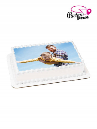 Baba Oğul Kare Resimli Pasta