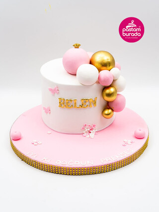 Balonlu Kız Çocuk Temalı Pasta