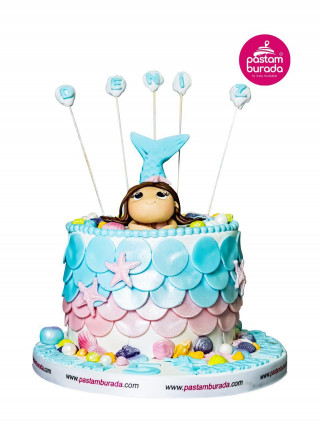 Deniz Kızı Model Konsept Doğum Günü Pastası