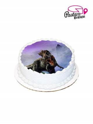 Dinazor Resimli Yuvarlak Pasta