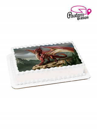 Ejderha Resimli Kare Pasta