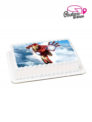 Iron Man Kare Resimli Pasta