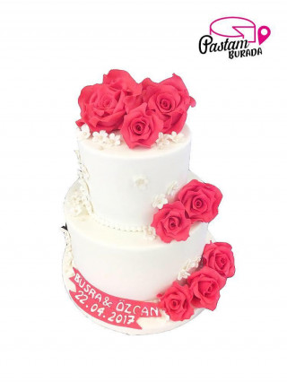 Kırmızı Gül Nişan Pasta