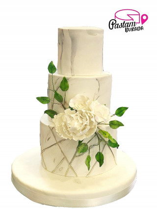 Mermer Desenli Nişan Pasta