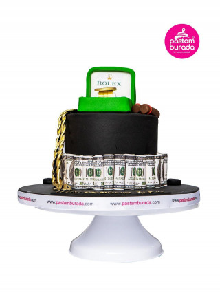 Rolex ve Dolar Konseptli Pasta