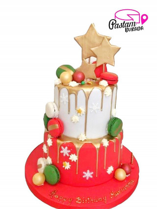 Yılbaşı Konseptli Pasta
