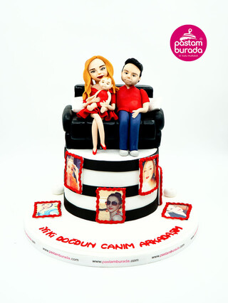 Aile Temalı Butik Pasta