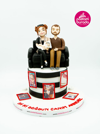 Fotoğraflı Aile Konsept Pasta