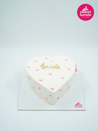 Beyaz Kalp Naked Cake